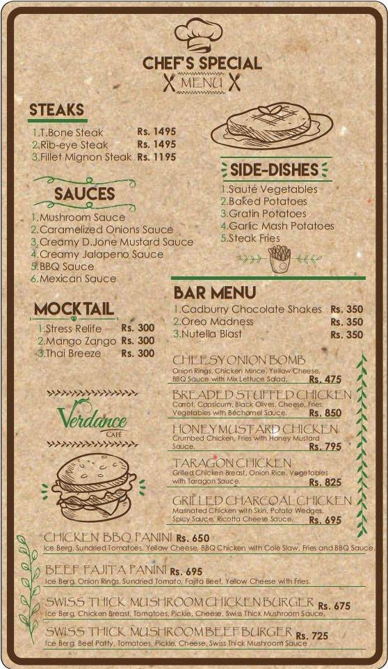 Verdance Cafe menu page 7