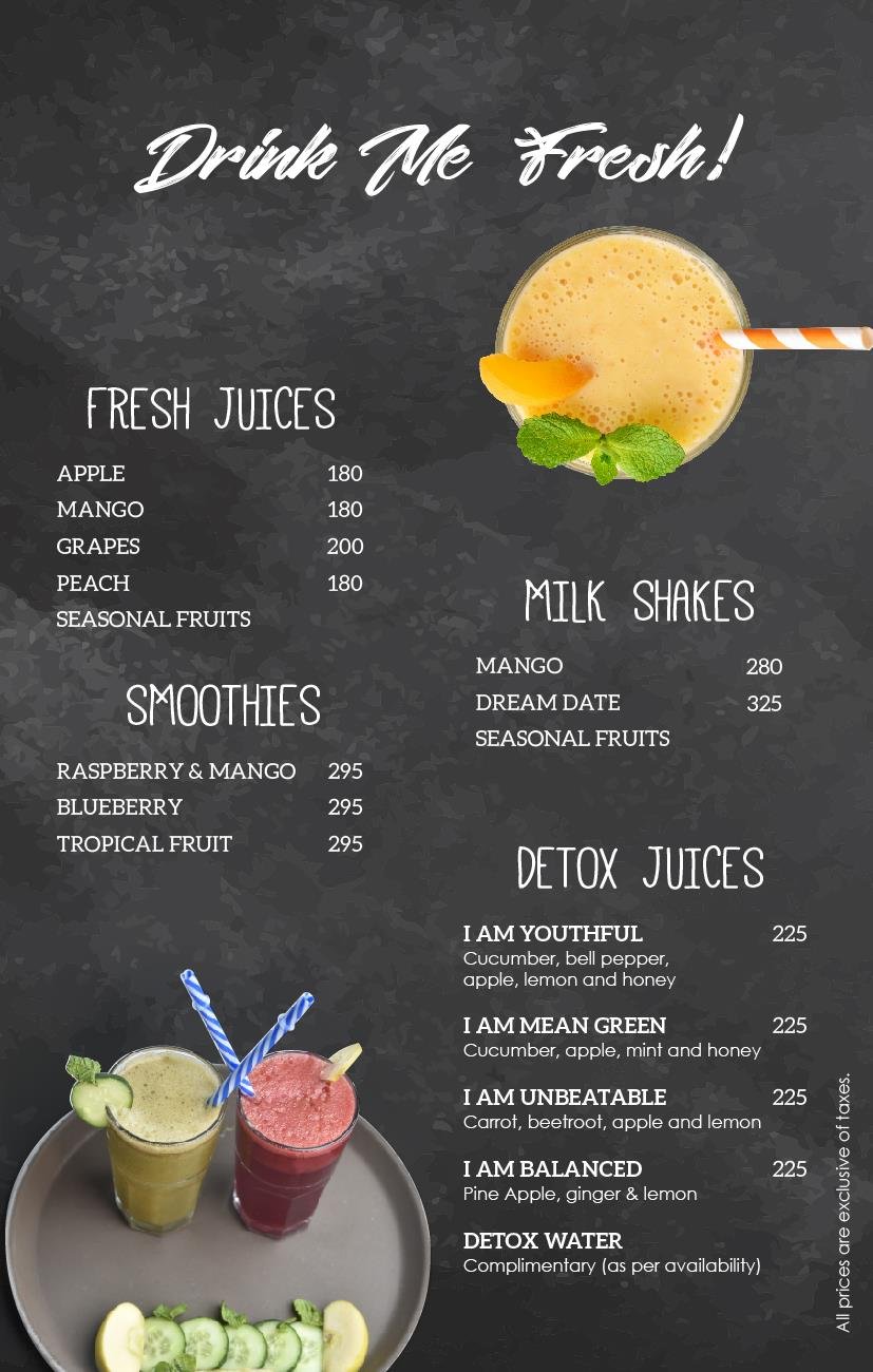 Flavors Cafe menu page 1