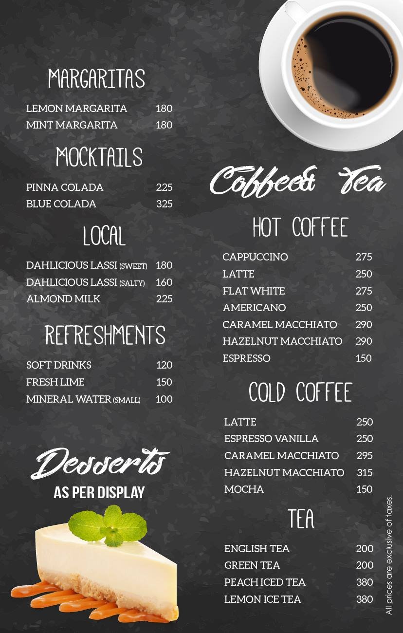 Flavors Cafe menu page 2