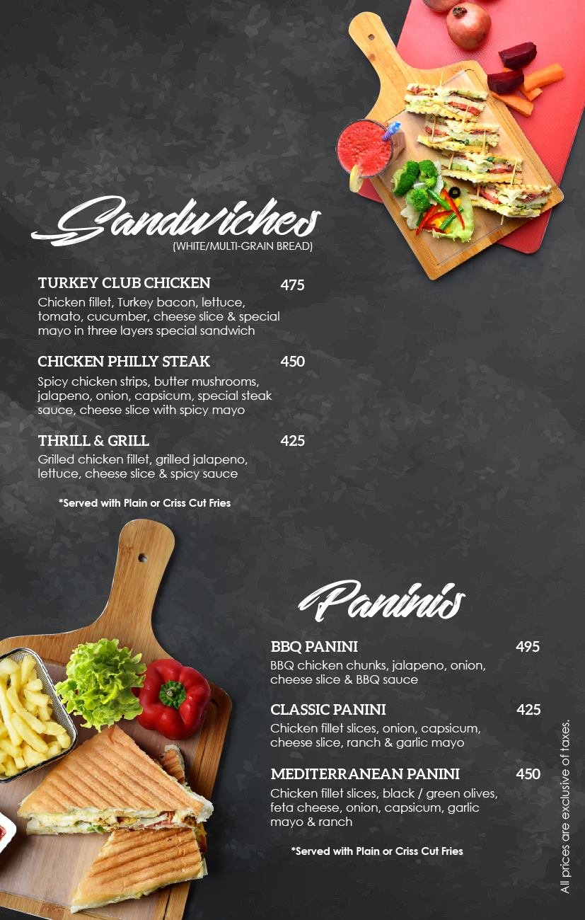 Flavors Cafe menu page 4