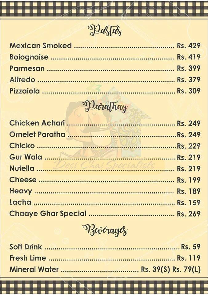 Chaaye Ghar menu page 3