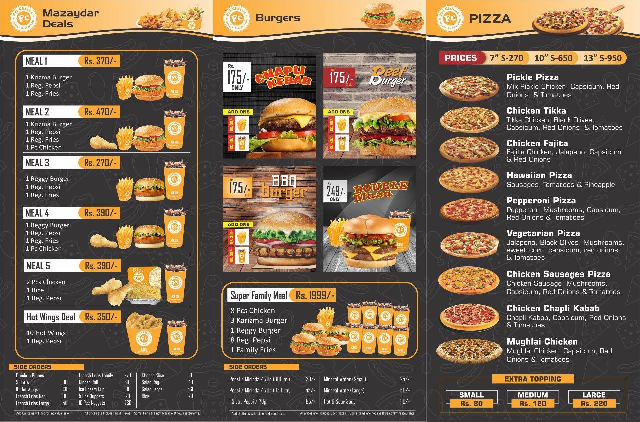 Fri Chicks- Dha menu page 1