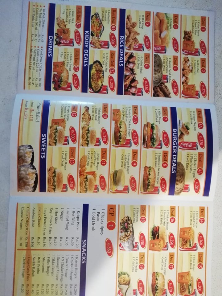 Epic Bite menu page 1