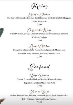 Undercut menu page 1