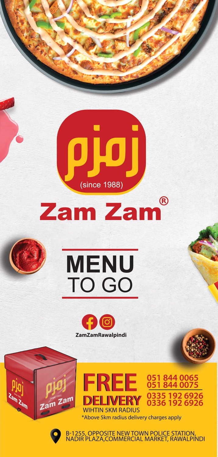 Zam Zam Rawalpindi menu page 1