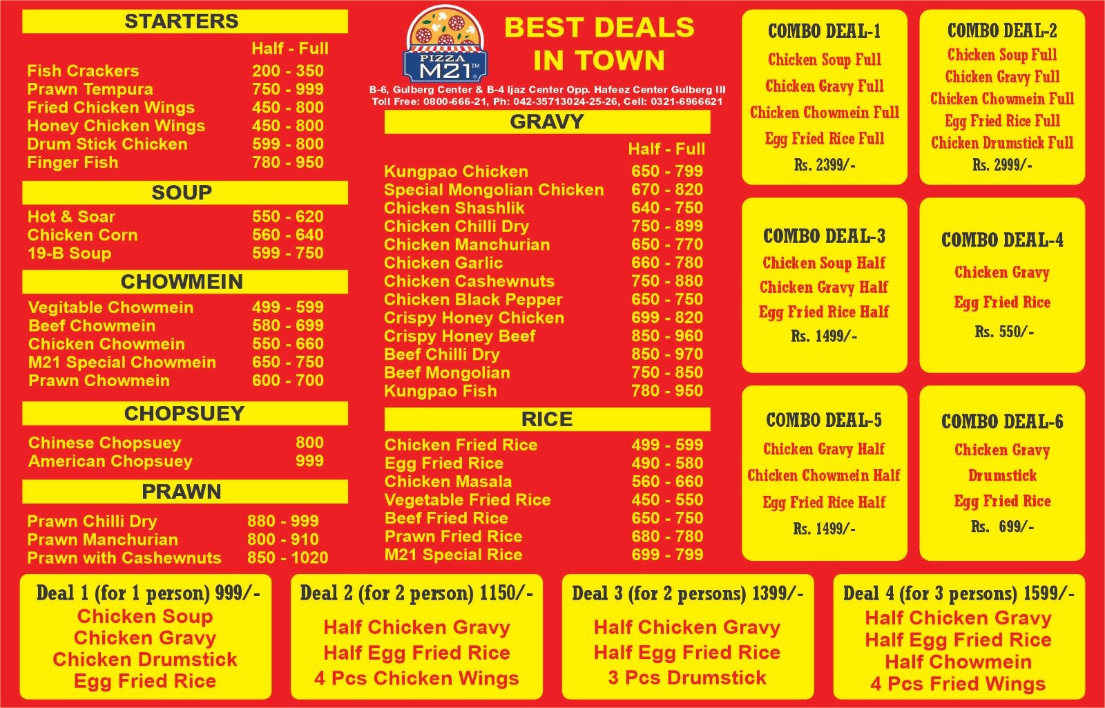 Pizza M21 menu page 2