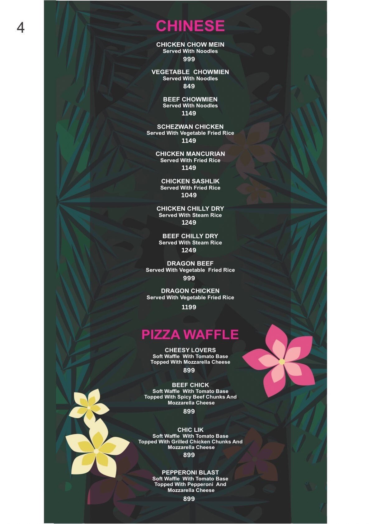Pinkvilla Restaurant menu page 4