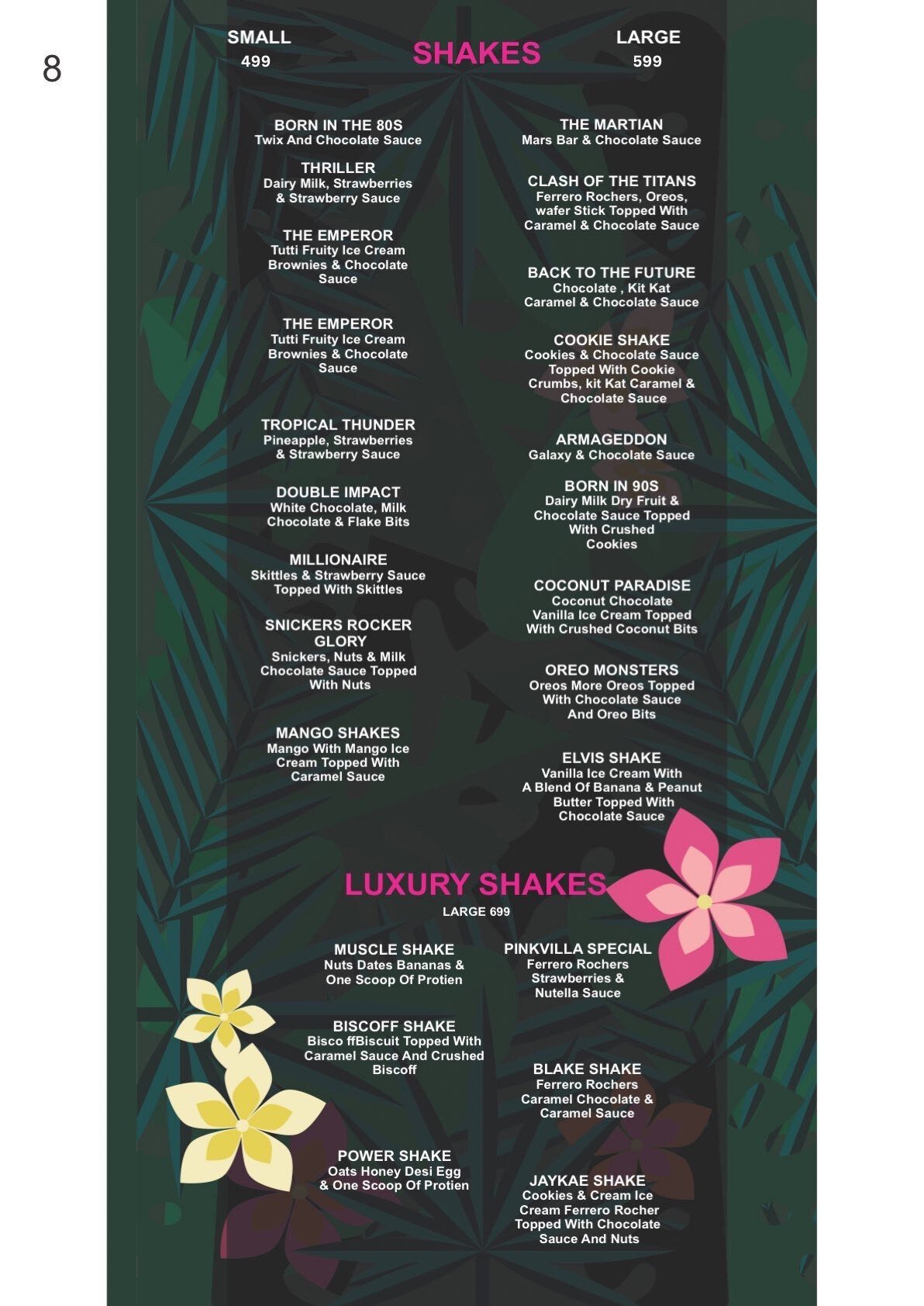Pinkvilla Restaurant menu page 8