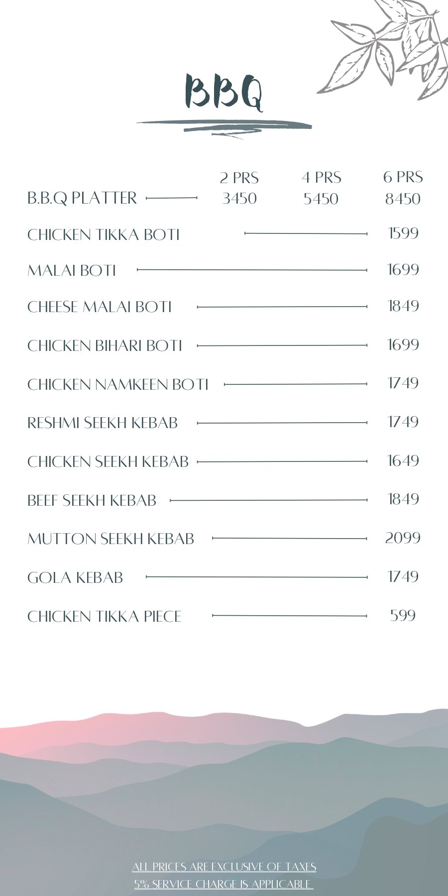 Dera Daari Restaurant, Cafe & Events menu page 8