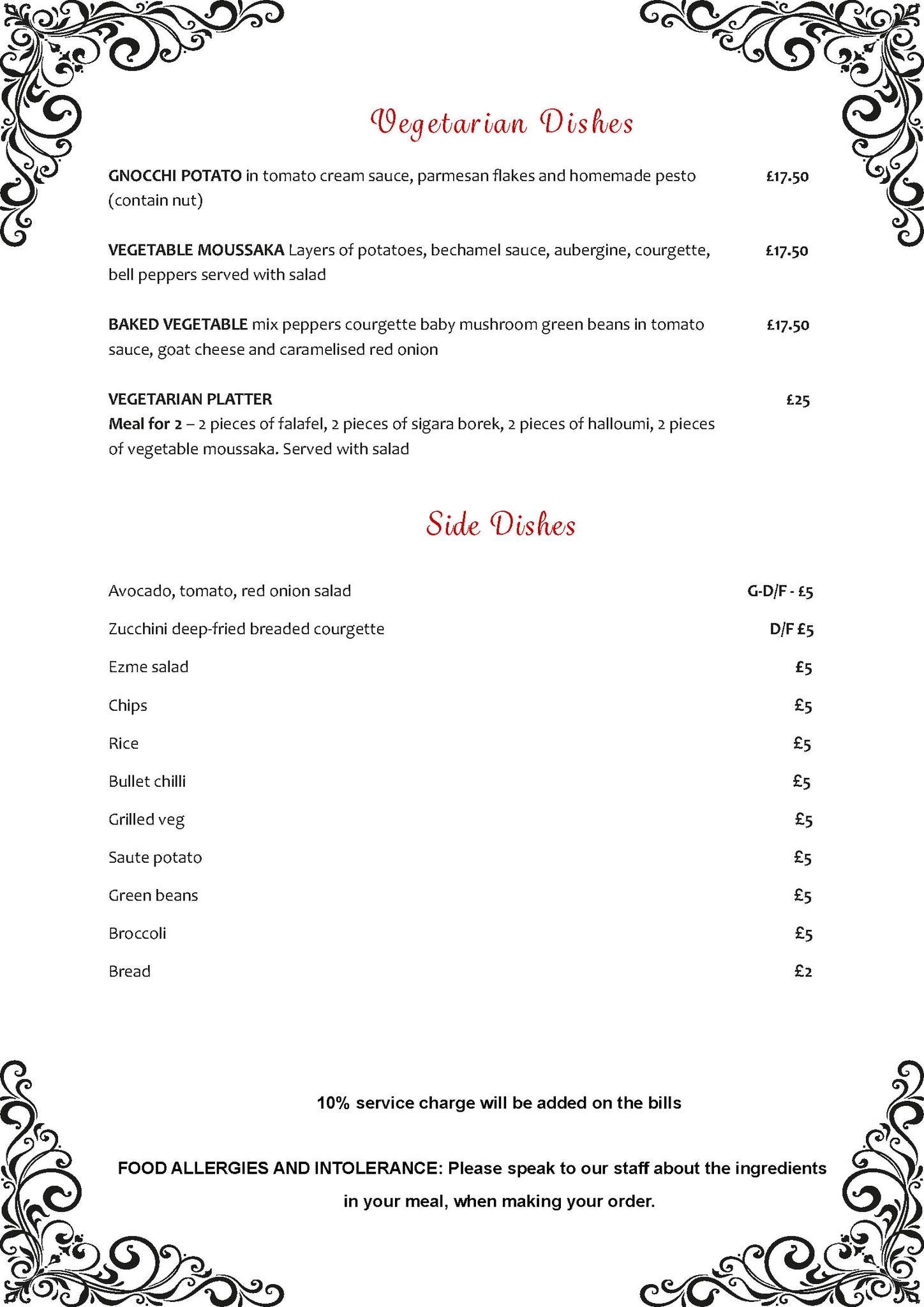 Saute Restaurant menu page 3