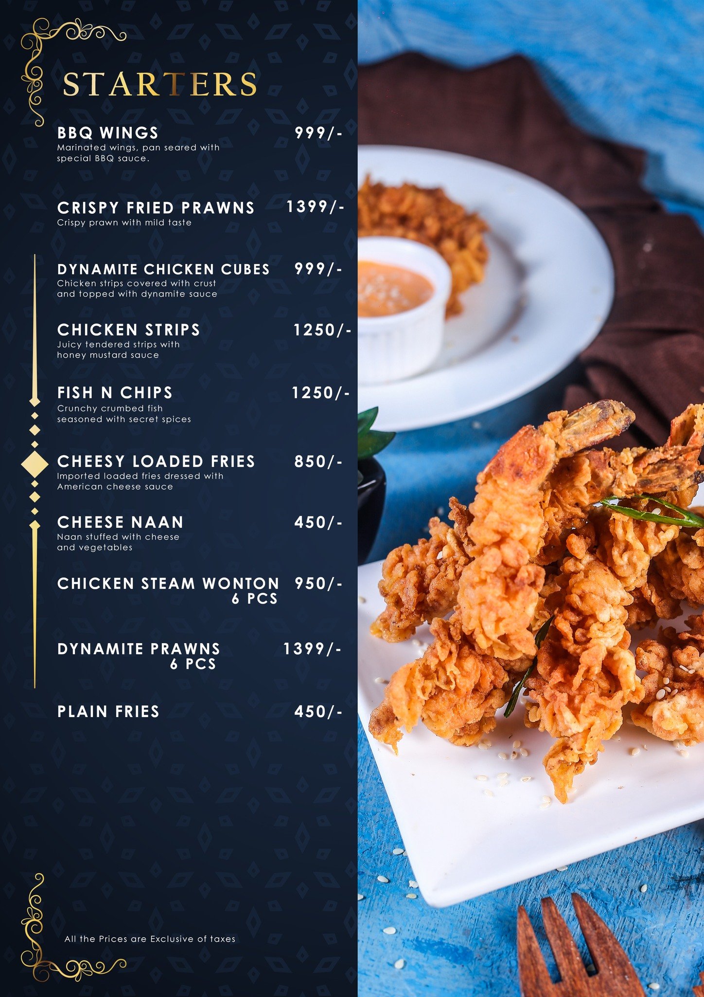 Resto Karachi menu page 1