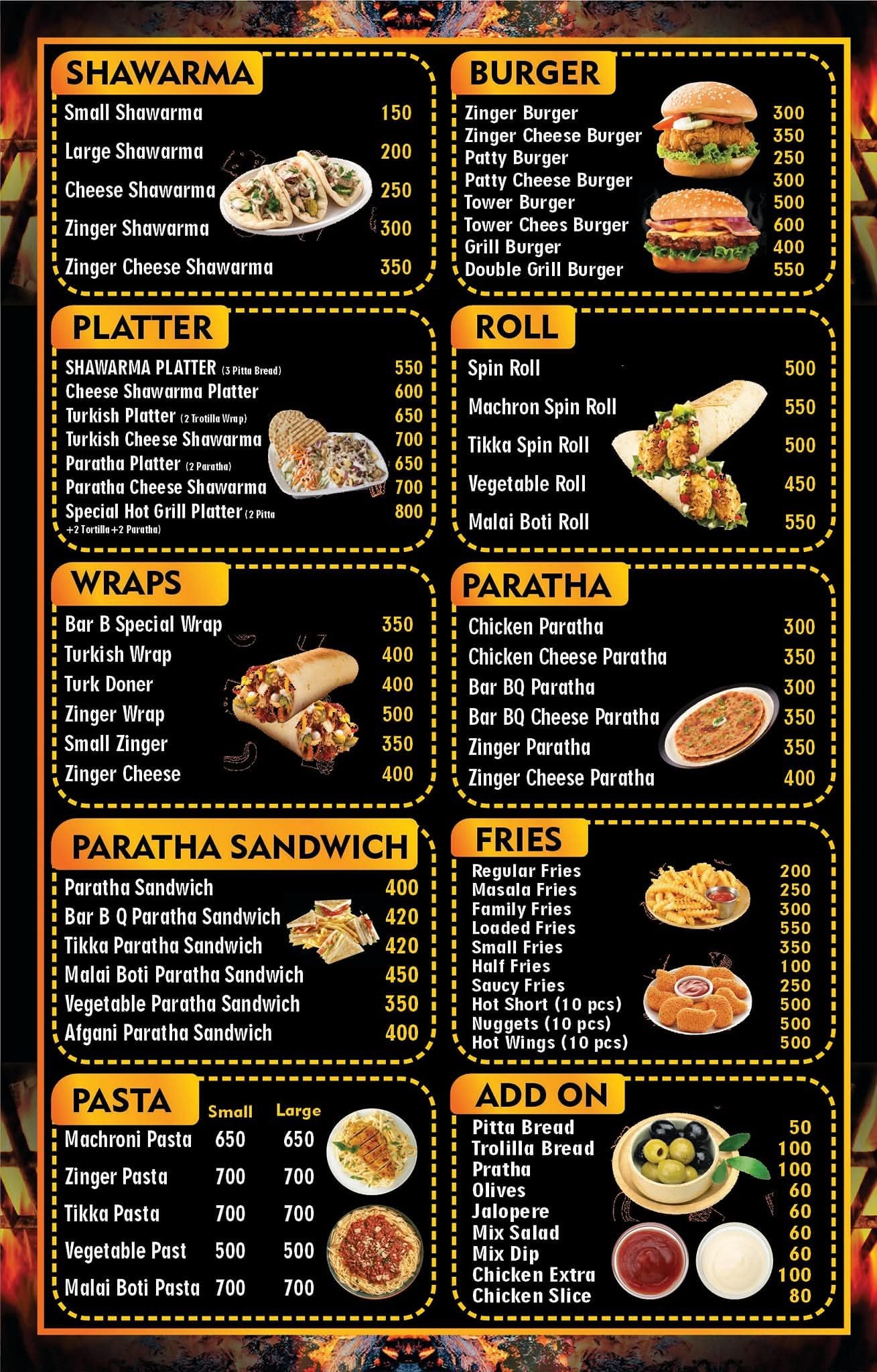 Hot Grill menu page 1